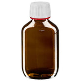 200ml Medizinflasche braun, Verschluss weiss mit Originalitätsring rot ApoGlas