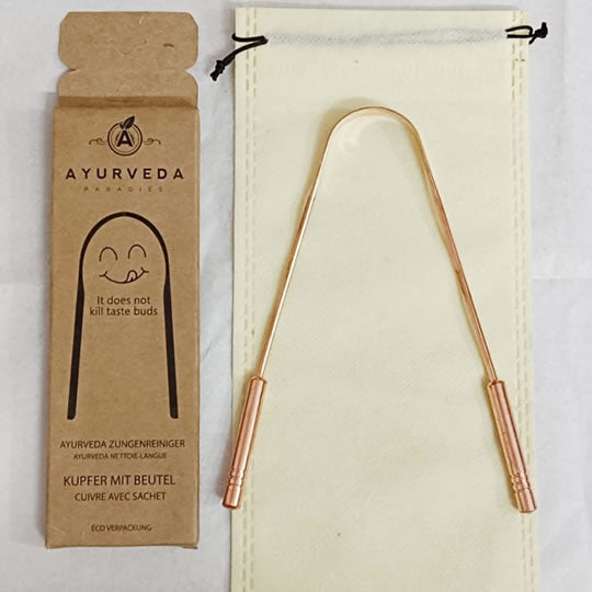 Zungenreiniger / Zungenschaber aus echtem Kupfer ECO | Körperpflege | Ayurveda Paradies Schweiz