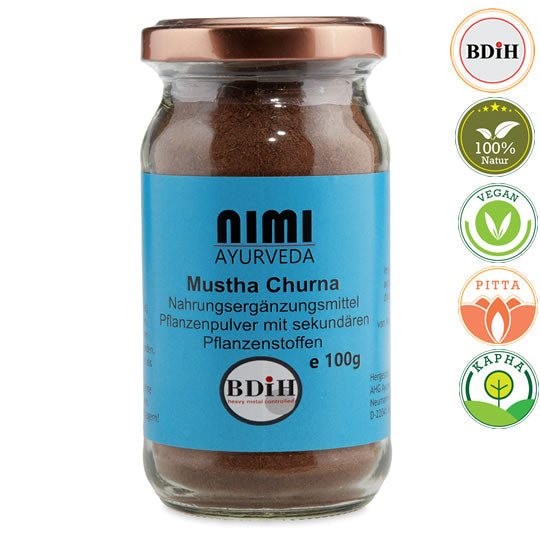 Mustha Churna Premium, 100g Glas | Ayurveda Churna | Nimi