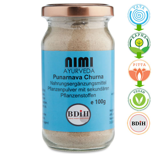 Punarnava Gewürzpulver Churna Premium, 100gr Glas | Ayurveda Churna | Nimi