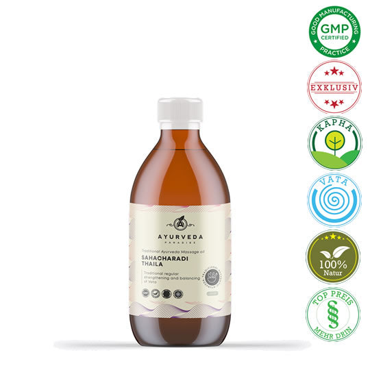 Premium Sahacharadi Thailam, 2DL- & 1 Liter Glasflaschen | Ayurveda Öle | Ayurveda Paradies Schweiz