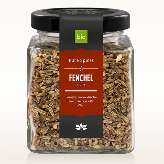 Fenchel ganze Samen oder gemahlen im Glas, Bio 70-80gr | Kräuter & Gewürze | Cosmoveda