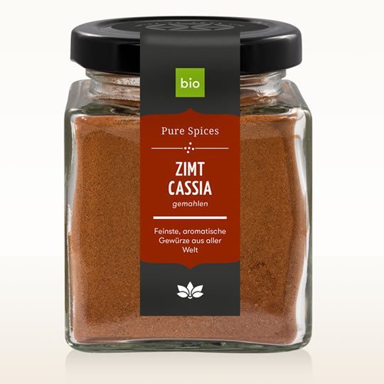 Zimt Ceylon oder Cassia gemahlen im Glas, Bio 80g | Kräuter & Gewürze | Cosmoveda