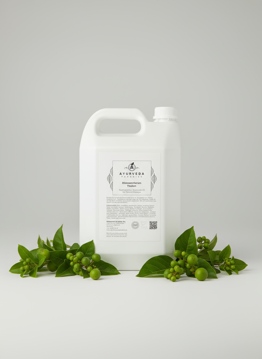 Premium Dhanwantharam Thailam (3-Dosha, Allround-Öl), 5 Liter