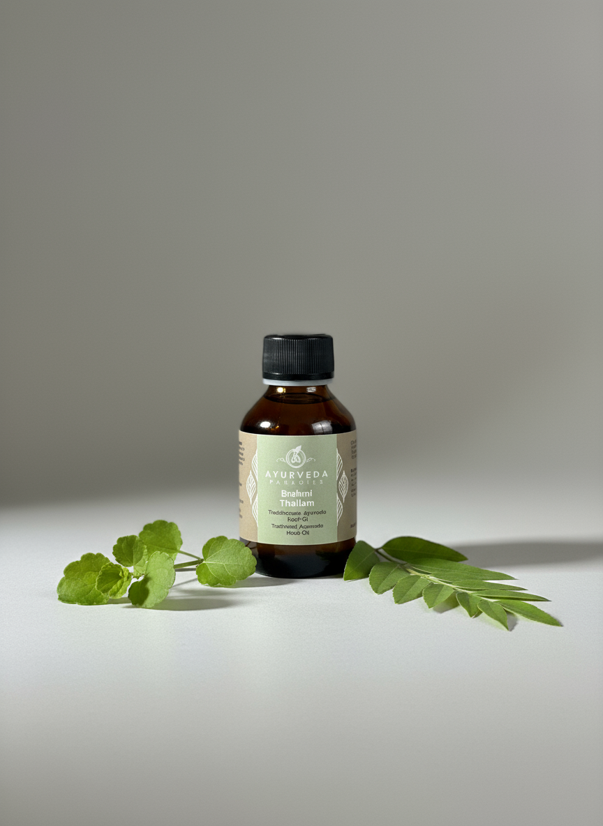 AYURVEDA-PARADIES Brahmi Thailam 100-500ml, Ayurvedisches Kopf- und Massageöl