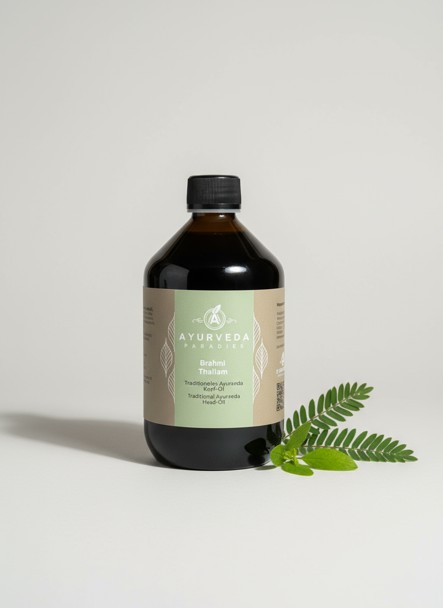 AYURVEDA-PARADIES Brahmi Thailam, Medizinal Glasflasche