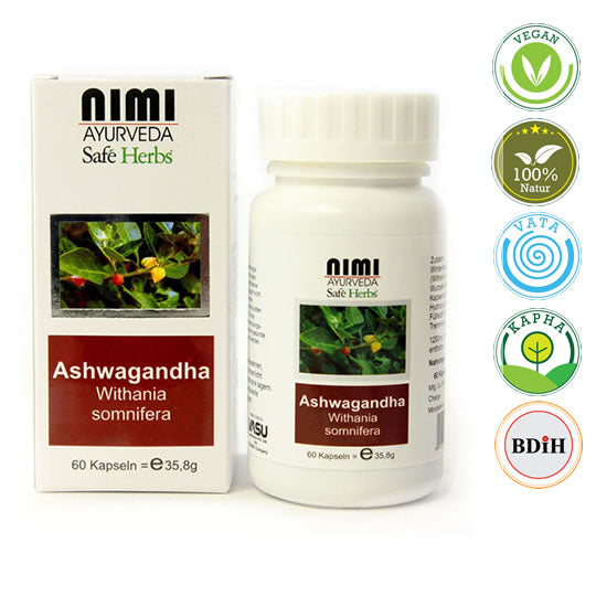 Ashwagandha vegetarisch. 60 Kapseln | Nahrungsergänzungen | Nimi