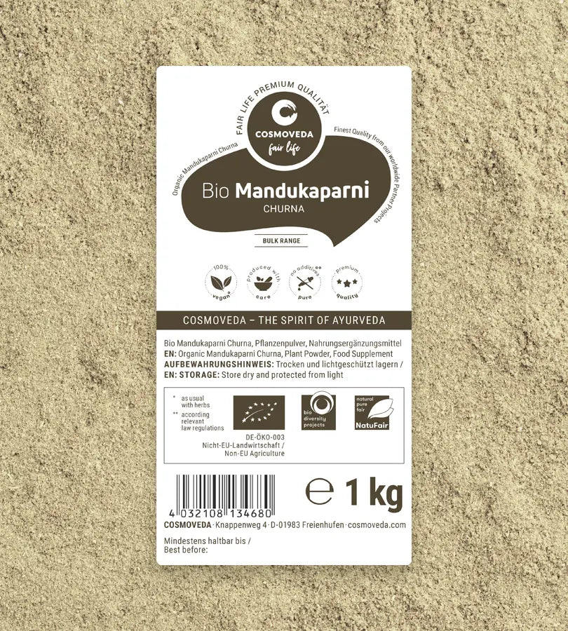 Gélules de Mandukaparni et poudre de plante churna, bio