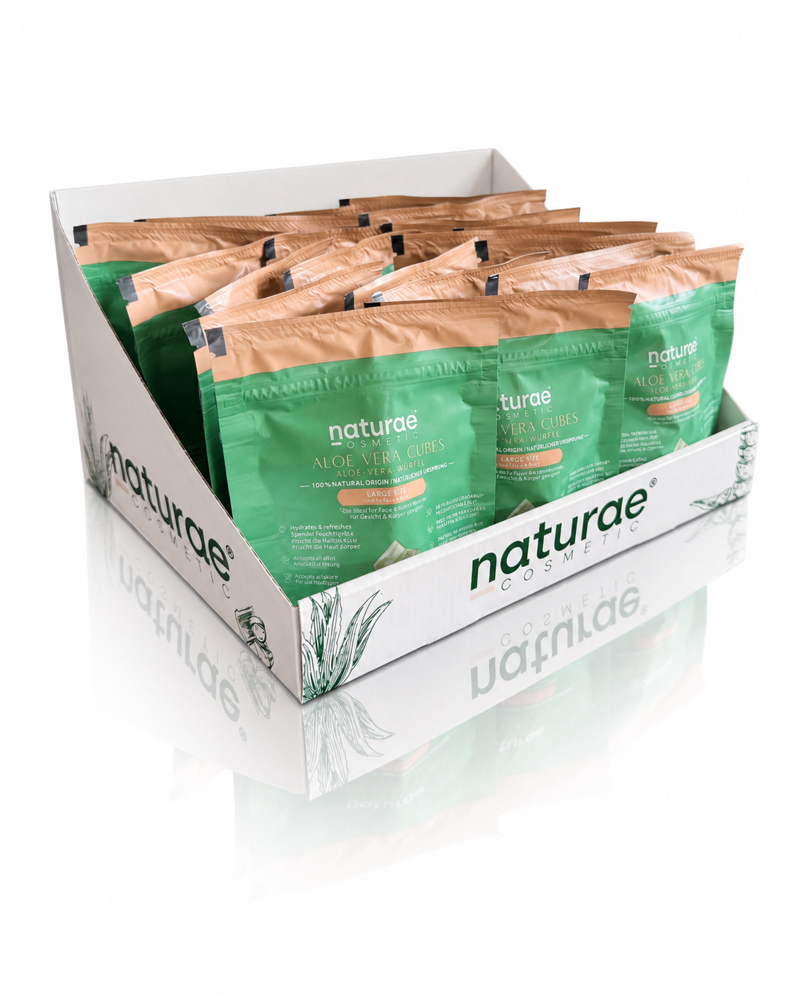 Naturae Cosmetics Aloe Vera 100%, Display mit 20 Würfel Gross (160 Anwendungen)