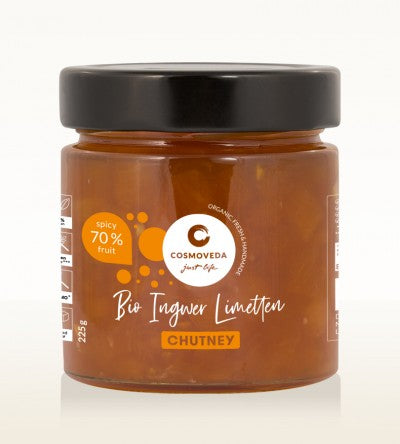 Cosmoveda Bio Ingwer Limetten Ananas Chutney, 225g