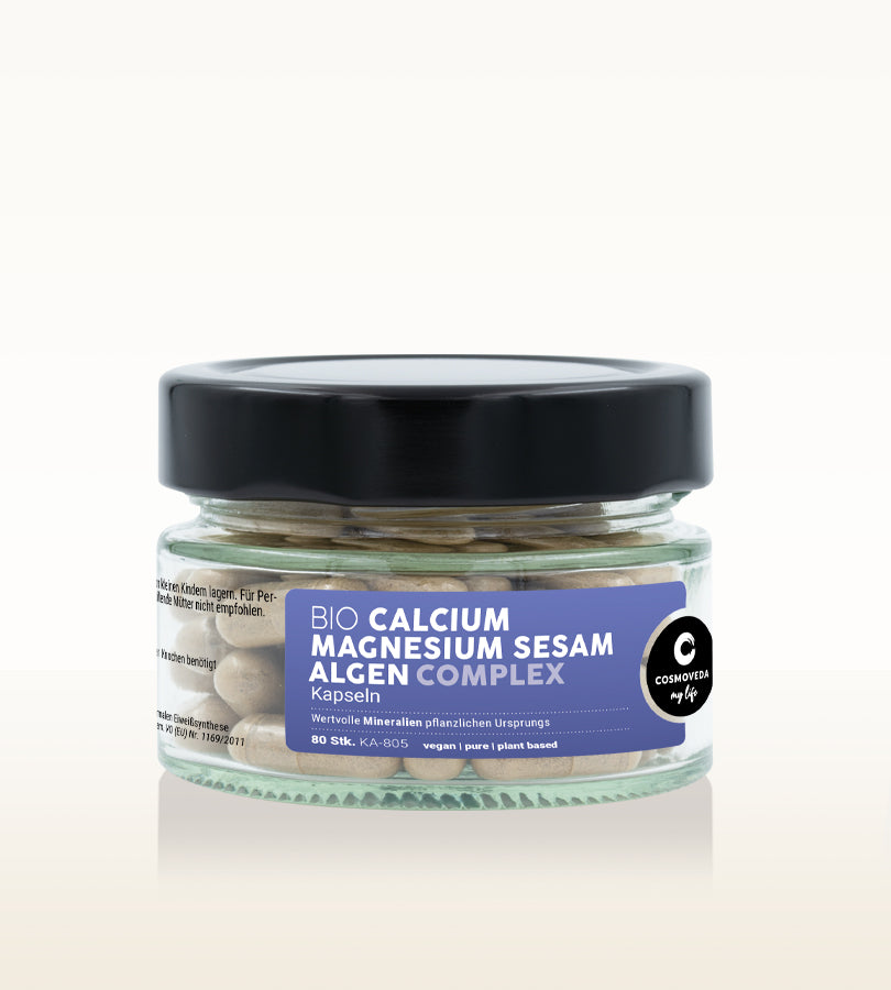 Cosmoveda Bio Mikronährstoff Sesam Algen Complex - Calcium Magnesium, 80 Kapseln