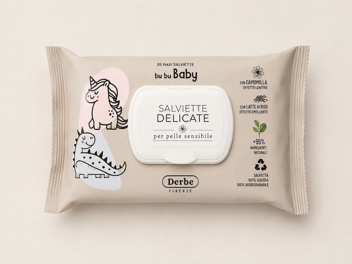 DERBE Bu Bu Baby - Sanfte XL-Feuchttücher - Salviette Delicate, 35 Stück