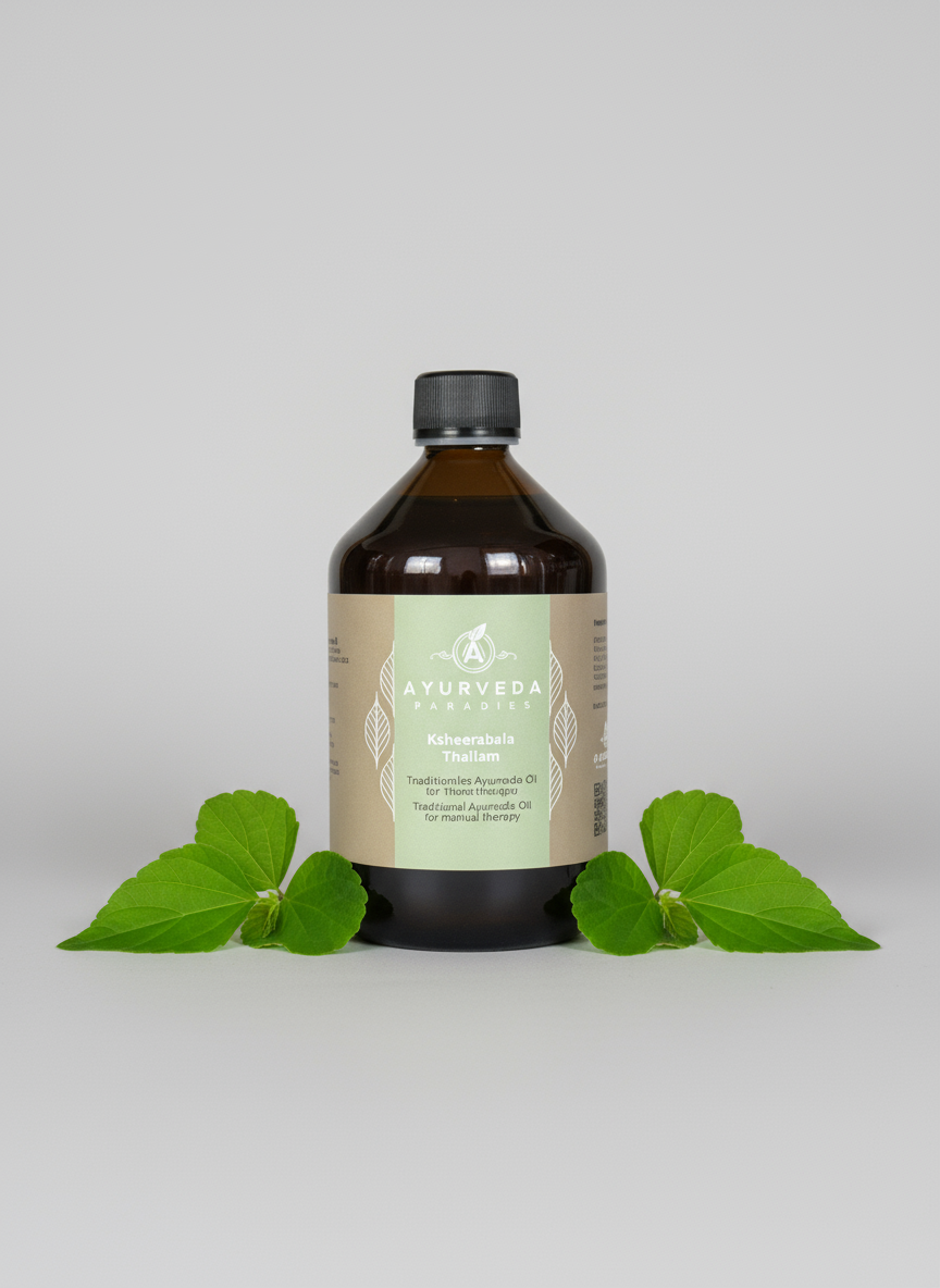 AYURVEDA-PARADIES Ksheerabala Thailam, Medizinal Glasflasche