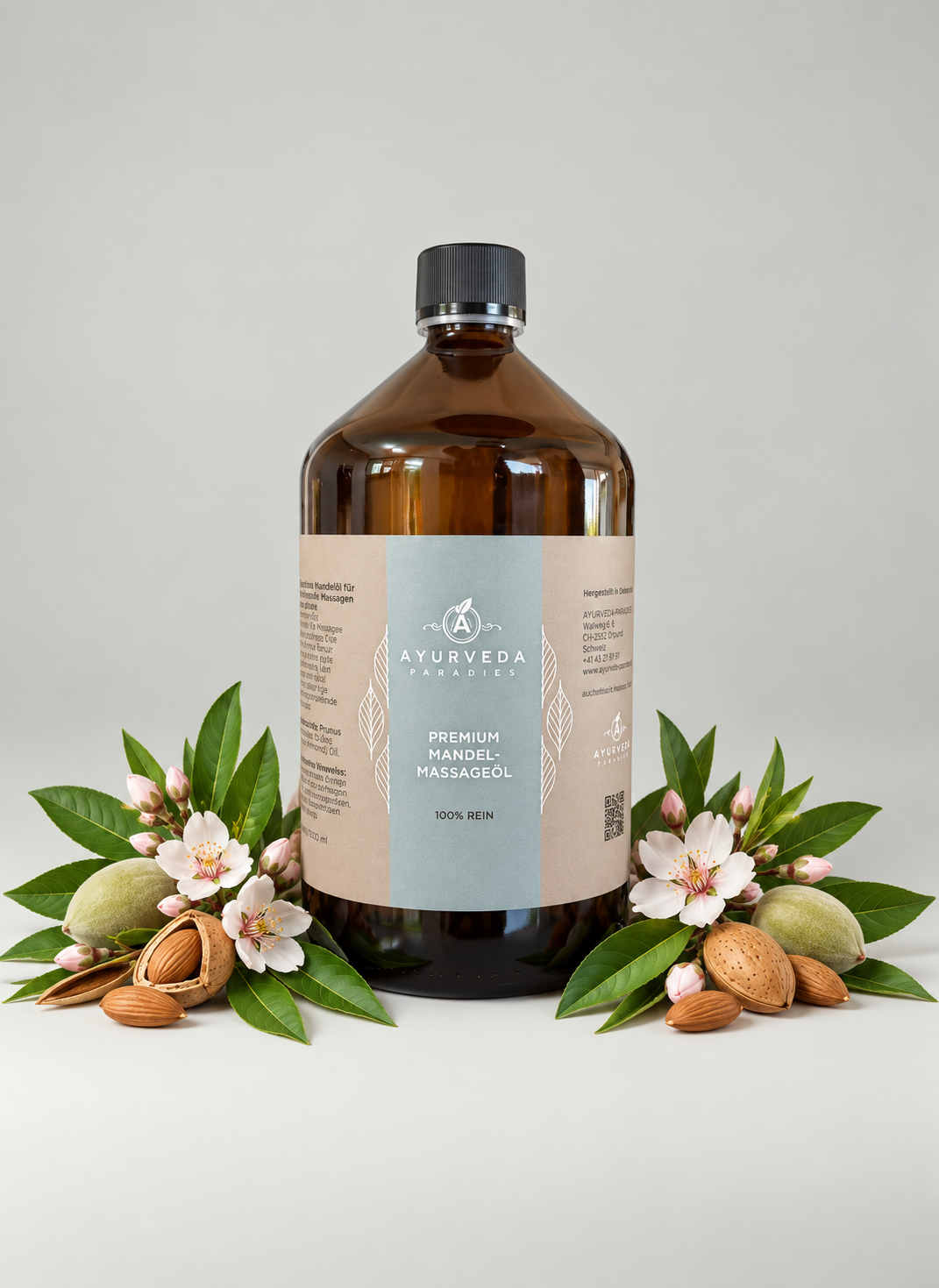 Ayurveda-Paradies Premium Mandel Massageöl, 1000 ml, 5000 ml