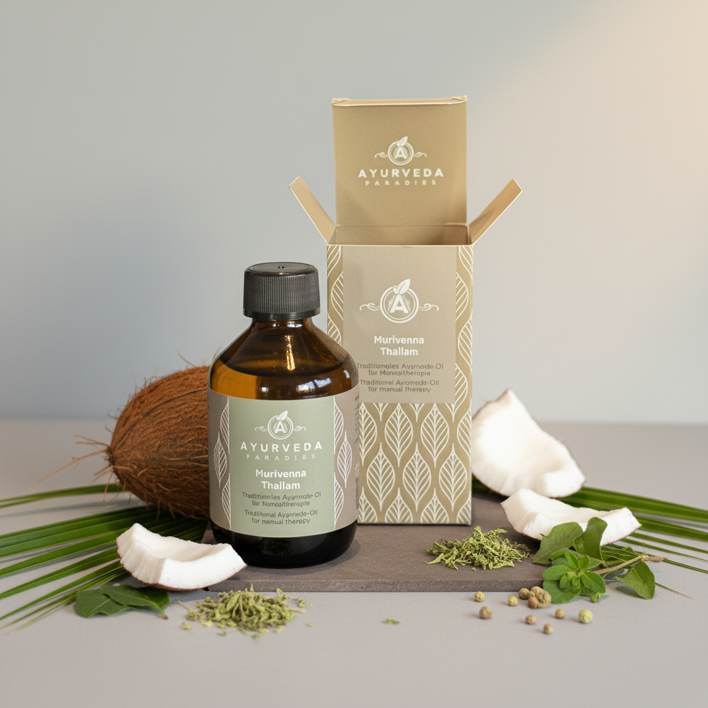 Huile de massage Premium Murivena Ayurveda, bouteilles en verre 2DL et 1 litre