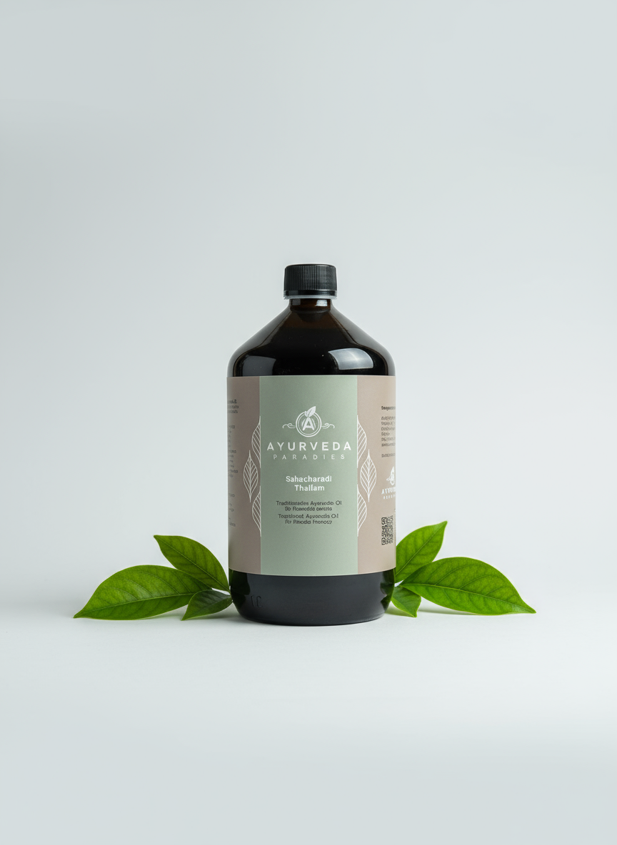 Premium Sahacharadi Thailam 200 ml, 500ml und 1000 ml Glasflaschen