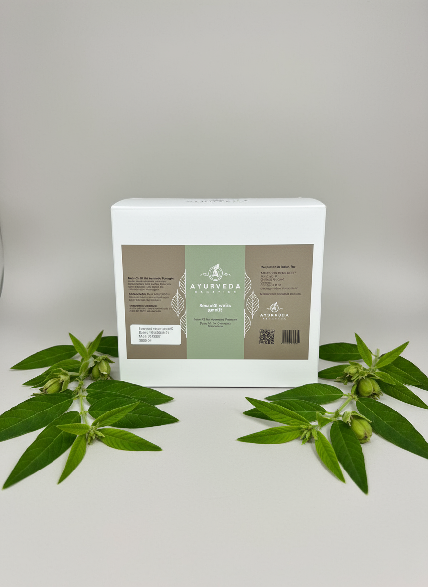 Huile de sésame premium Massage Ayurveda blanc maturé, pressée à froid : 5 litres