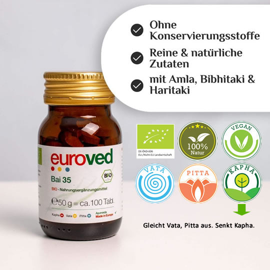Bai 35 Bio Triphala, 100 Tabletten | Vitamine & Nahrungsergänzungsmittel | euroved