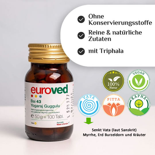Bai 43 Yogaraj Guggulu, 100 Tabletten | Vitamine & Nahrungsergänzungsmittel | euroved