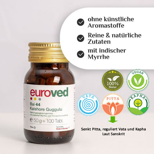 Bai 44 Kaishore Guggulu, 100 Tabletten | Vitamine & Nahrungsergänzungsmittel | euroved