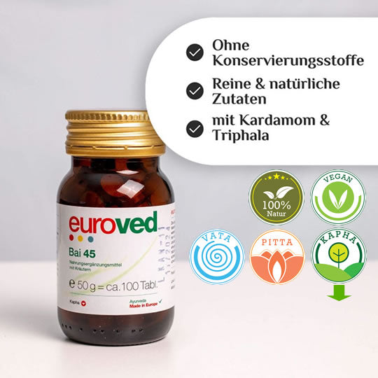 Bai 45 Kanchnar Guggulu, 100 Tabletten | Vitamine & Nahrungsergänzungsmittel | euroved