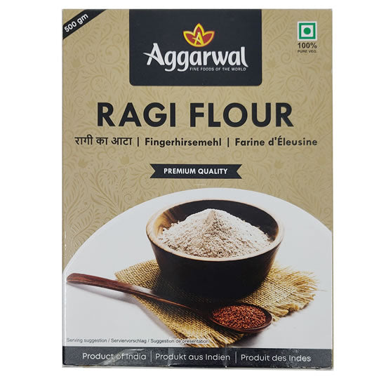 Ragi Fingerhirsemehl, 5x100gr | Nahrungsergänzungen | Aggarwal