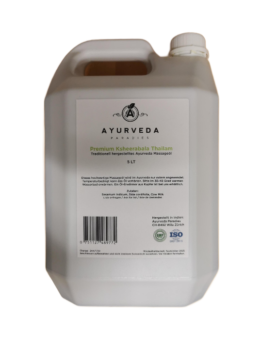 Premium Ksheerabala Thailam 5 Liter | Ayurveda Öle | Ayurveda Paradies Schweiz