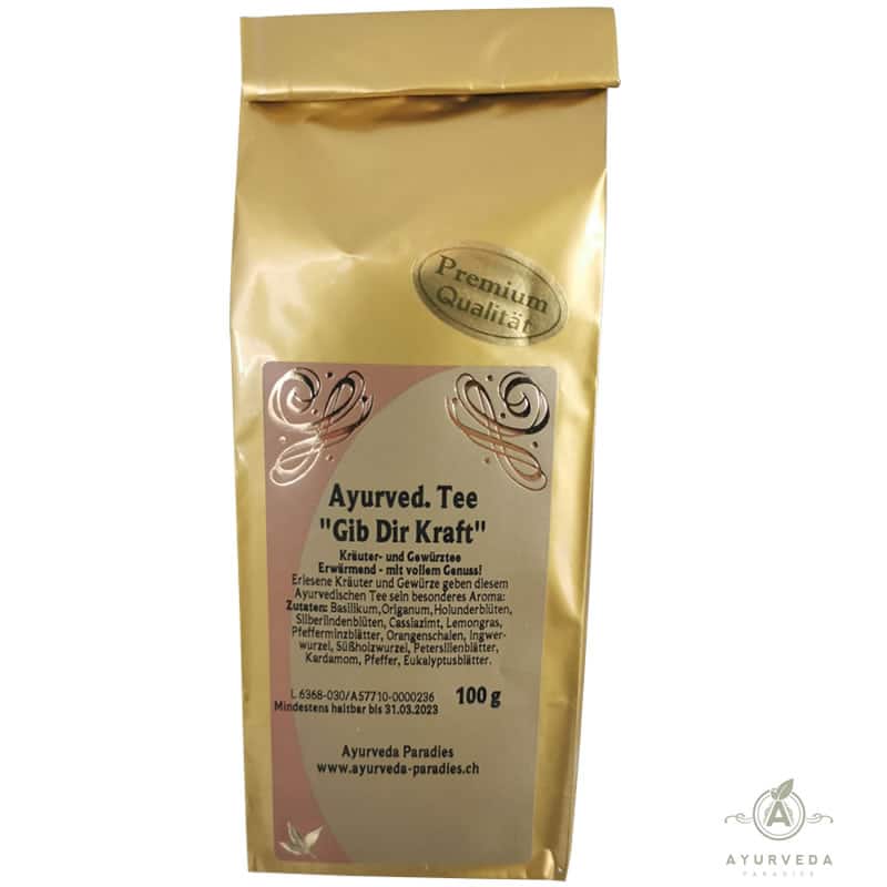«Gib Dir Kraft» Ayurveda Premium Gold Tee, 100gr Beutel | Ayurveda Tee | Ayurveda Paradies Schweiz
