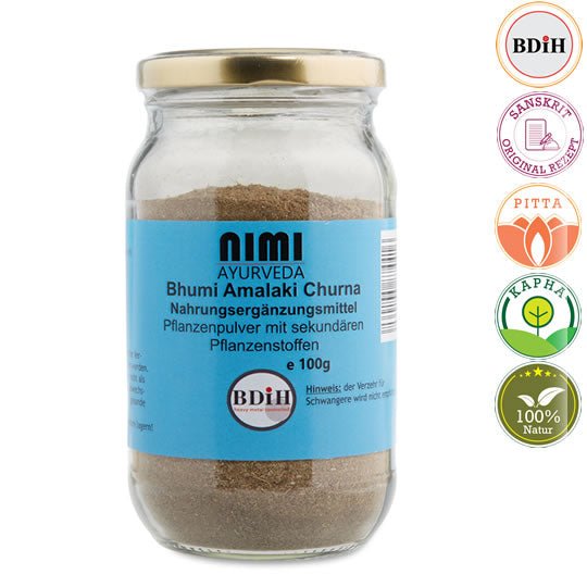 Bhumi Amalaki Premium Churna, 100gr Glas | Kräuter & Gewürze | Nimi
