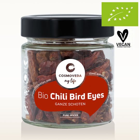 Chili Bird Eyes Schoten, Bio 30gr | Kräuter & Gewürze | Cosmoveda