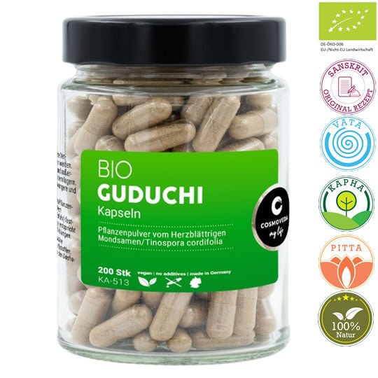 Guduchi, Bio 80 Kapseln oder 200 Kapseln | Nahrungsergänzungen | Cosmoveda