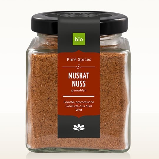 Muskatnuss gemahlen, Bio, Glas 90g | Ayurveda Gewürz | Cosmoveda