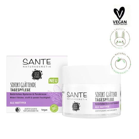 Bio Sofort glättende Tagespflege natürliches Hyaluron & Parakresse, 50ml - Ayurveda Paradies Schweiz