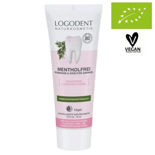Bio Zahngel Mentholfrei Rosmarin & Kräuter, 75ml | Zahnpasta | Logodent